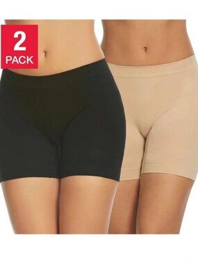 Gloria Vanderbilt 2 Pack Seamless Slip Shorts - Shapewear Womens Size 1X - NWT